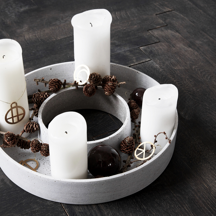 The Ring Candle Stand Grey